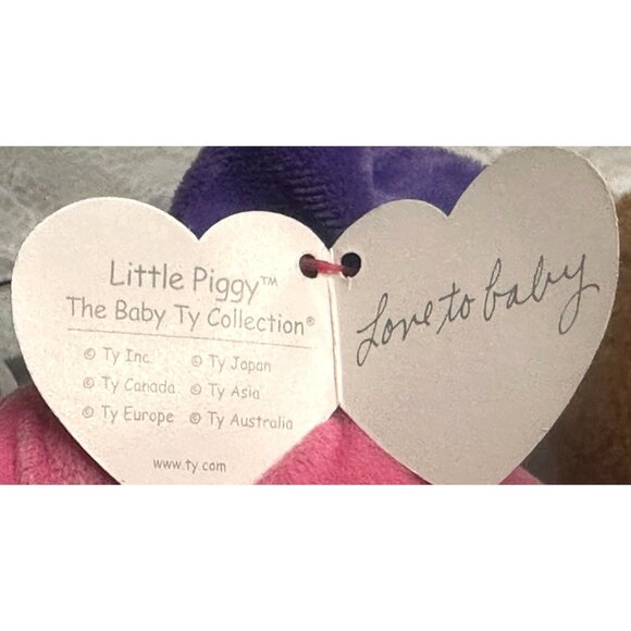 Ty Baby Little Piggy Plush Stuffed Toy Color Block Baby Pluffies Body Gift Tags - Picture 5 of 5